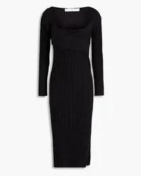 IRO Akabaro ribbed silk-blend midi dress - Black Black