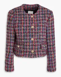 Sandro Cropped bouclé-tweed jacket - Pink Pink