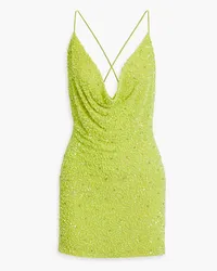 Retrofête Mich draped embellished tulle mini dress - Green Green