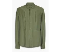 Hammered crepe shirt - Green