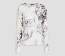 Brushed jacquard-knit mohair-blend sweater - White