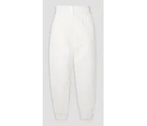 Arid cropped cotton tapered pants - White
