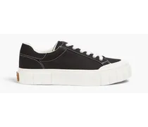 Opal canvas platform sneakers - Black