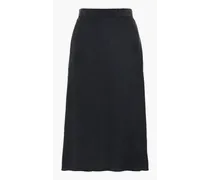 Luca striped washed-silk skirt - Black