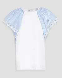 RED Valentino Broderie anglaise-trimmed cotton-jersey T-shirt - White White