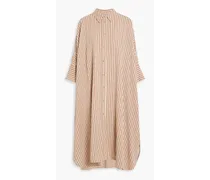 Diana striped twill midi shirt dress - Neutral