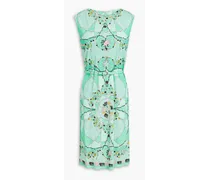 Belted printed jersey dress - Green