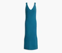 Ribbed cashmere midi dress - Blue