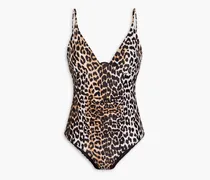 Ruched leopard-print swimsuit - Animal print