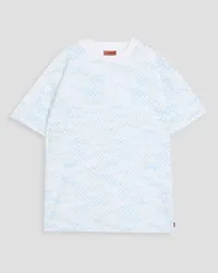 Missoni Crochet-knit cotton-blend T-shirt - Blue Blue