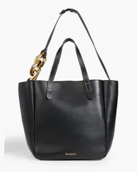 J.W.Anderson Chain-embellished leather tote - Black Black