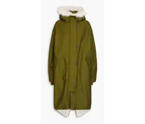 Rae cotton-twill hooded parka - Green