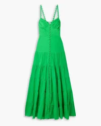 Charo Ruiz Melia tiered cotton-blend maxi dress - Green Green