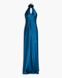 NICHOLAS Ana satin halterneck maxi dress - Blue Blue