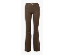 Le High Flare coated jeans - Brown