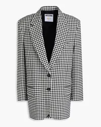 Moschino Gingham cotton-blend blazer - Black Black