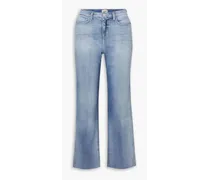Wanda frayed cropped high-rise wide-leg jeans - Blue