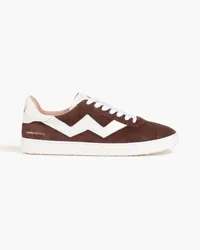 Stuart Weitzman Daryl leather-trimmed suede sneakers - Brown Brown