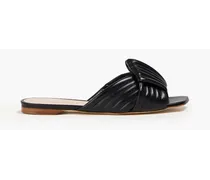 Knotted leather sandals - Black