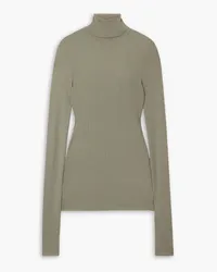 AMI Paris Ribbed jersey turtleneck top - Neutral Neutral