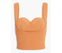 Ribbed-knit top - Orange