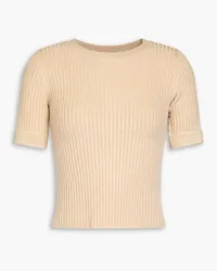 NAADAM Ribbed silk and cashmere-blend top - Neutral Neutral