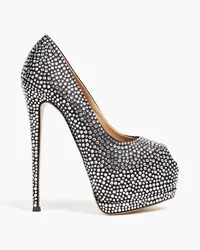 Giuseppe Zanotti Sharon 115 crystal-embellished satin platform pumps - Black Black