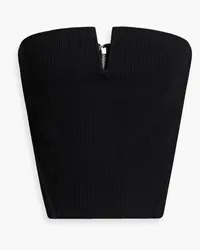 Dion Lee Strapless ribbed-knit top - Black Black