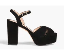 Ivona suede platform sandals - Black