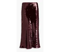 Sequined crepe midi skirt - Burgundy