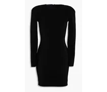 Stretch-twill mini dress - Black
