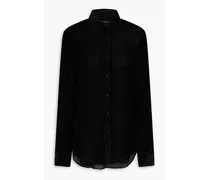 Lila striped devoré-velvet shirt - Black