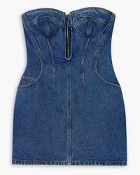 David Koma Strapless denim bustier mini dress - Blue Blue