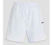 Printed French cotton-terry shorts - White