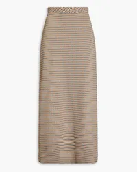 Rosetta Getty Checked jersey midi skirt - Brown Brown