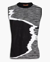 Missoni Space-dyed crochet-knit top - Black Black