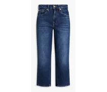 Modern croppped high-rise straight-leg jeans - Blue