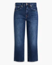 7 for all mankind Modern croppped high-rise straight-leg jeans - Blue Blue