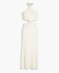 Cult Gaia Cameron cutout ribbed-knit halterneck midi dress - White White