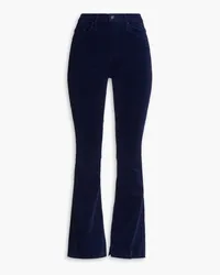 Mother The Weekender cotton-blend corduroy flared pants - Blue Blue