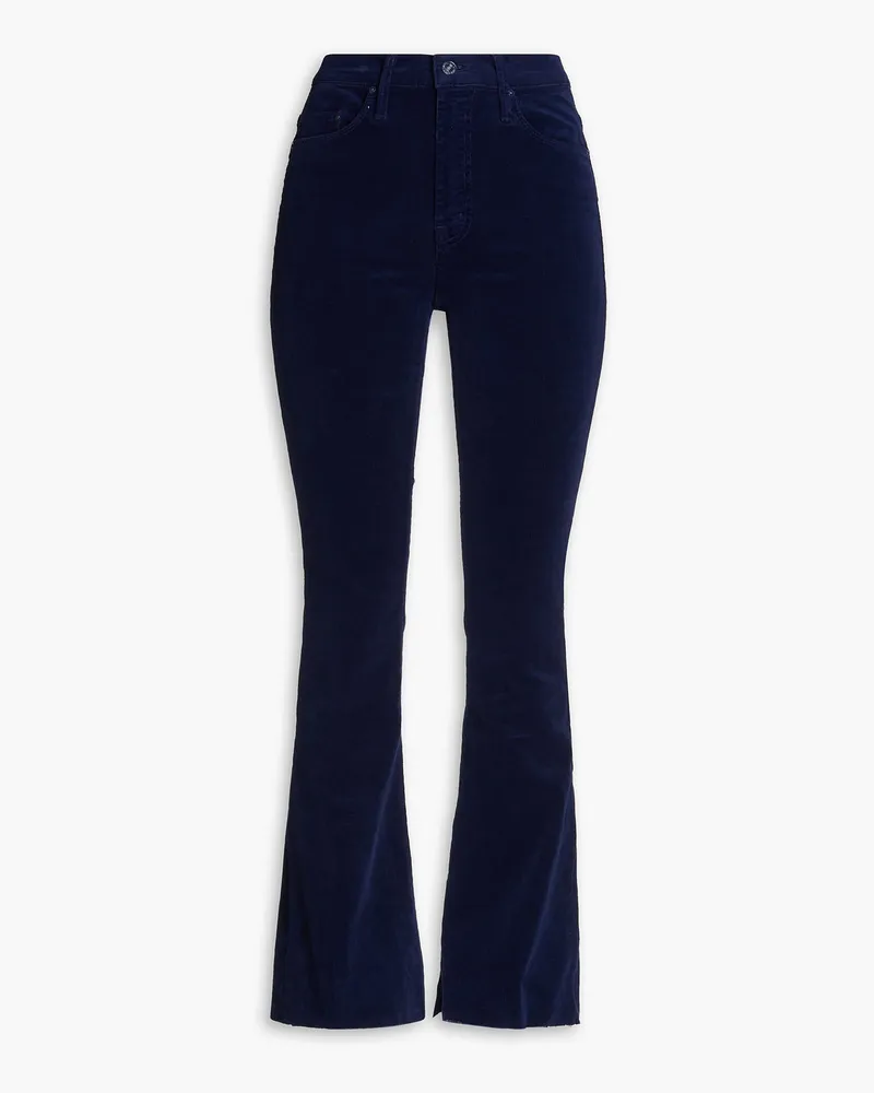 Mother The Weekender cotton-blend corduroy flared pants - Blue Blue