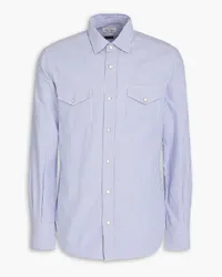 Slowear Glanshirt striped cotton-poplin shirt - Blue Blue