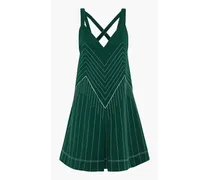 Pleated stretch-ponte dress - Green