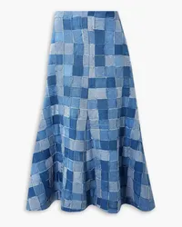 A.W.A.K.E. Patchwork denim maxi skirt - Blue Blue