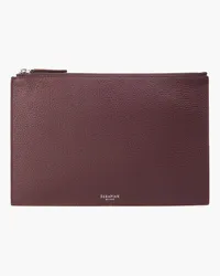 Serapian Pebbled-leather pouch - Burgundy - OneSize Burgundy