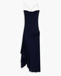 3.1 phillip lim Asymmetric ruched cutout jersey midi dress - Blue Blue