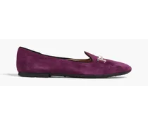 Double T suede loafers - Purple
