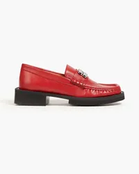 Ganni Embellished leather loafers - Red Red