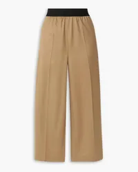 Stella McCartney Cropped wool-twill wide-leg pants - Brown Brown