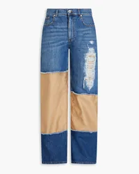 J.W.Anderson Distressed two-tone denim jeans - Blue Blue